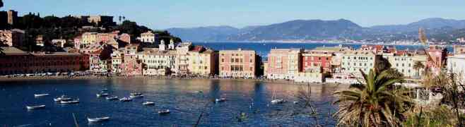 A characteristic coastal town on the Italian Riviera in Liguria, Italy.